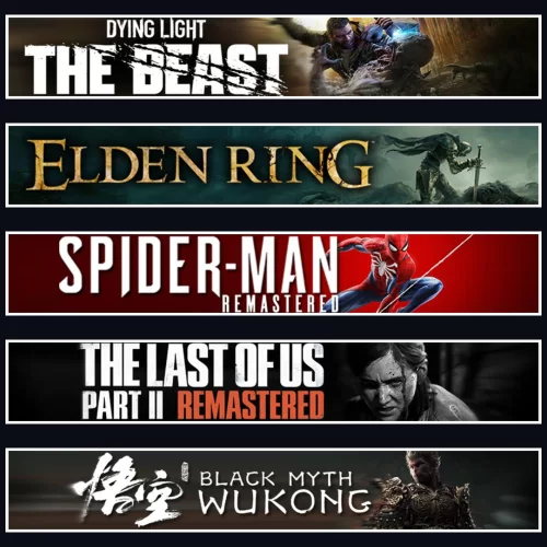 Beast +Elden +Spider 1 +TLOU2 +Wukong